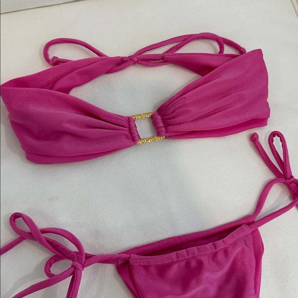 Pink Strapless Bikini Set - Picture 2 of 3